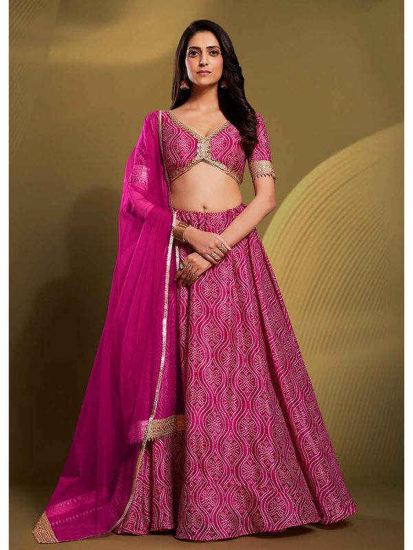 Myra Pink Crepe Embroidered Designer Lehenga Sale