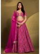 Myra Pink Crepe Embroidered Designer Lehenga Sale