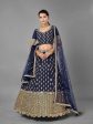 Myra Navy Blue Heavy Embroidered Art Silk Bridal Lehenga Online now