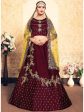 Myra Maroon Satin Embroidered Lehenga Hot on Sale