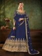 Myra Navy Blue Georgette Embroidered Gown Online Sale