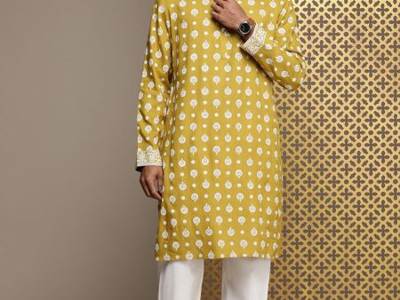 House of Pataudi Jashn Ethnic Motifs Printed Kurta on Sale